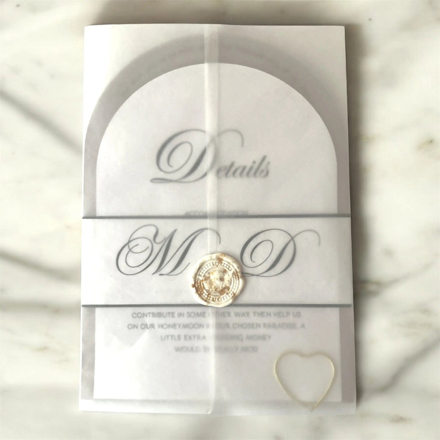 Faire - part de mariage minimaliste et moderne. Carte d'invitation + carte détaillée + enveloppe + sceau doré - FUDA Invitation