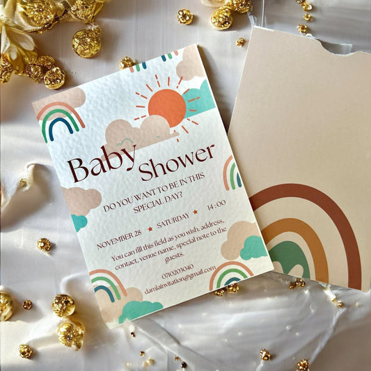 invitation de baby shower arc - en - ciel - FUDA Invitation