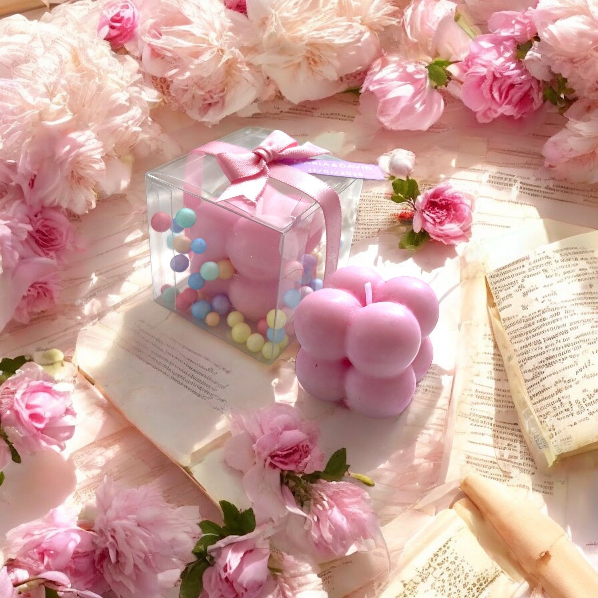 Bougies bulles mini, parfaites comme cadeaux de mariage, fiançailles ou anniversaires. - FUDA Invitation