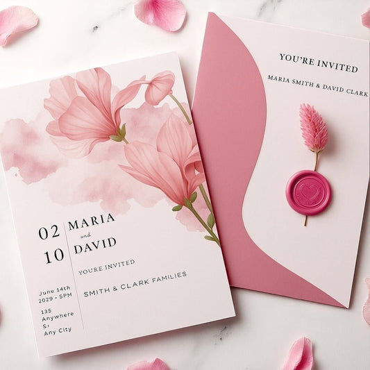 Wedding save the date cards avec enveloppe design, invitation et carte de détails – ensemble de mariage - FUDA Invitation